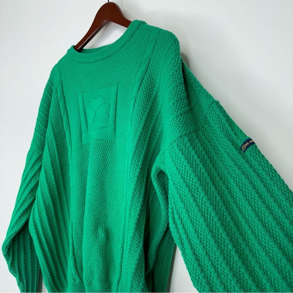 Blarney Castle Designs Made In Ireland Knit Green Clover Leaf Sweater Size XXL - Picture 5 of 15